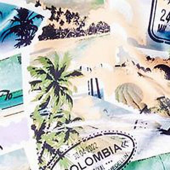 Royalty By Maluma White Travel Print Open Back Tank Halter Top Shirt Blouse - Picture 5 of 5